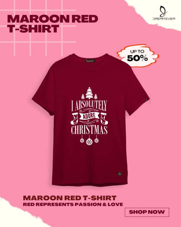 I Absolutely Adore Christmas Red T-Shirt for Men
