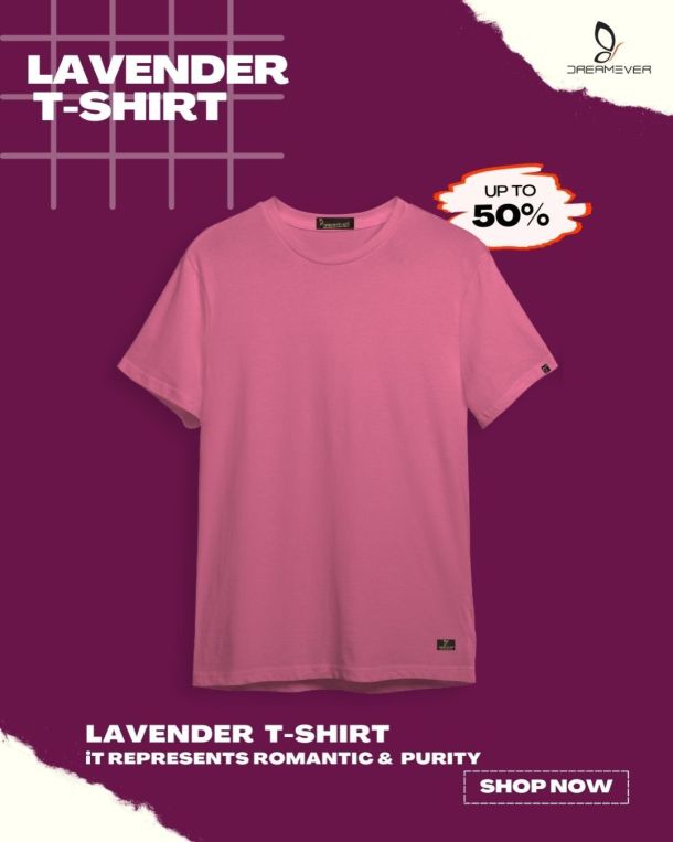 Plain Lavender T-Shirt for men
